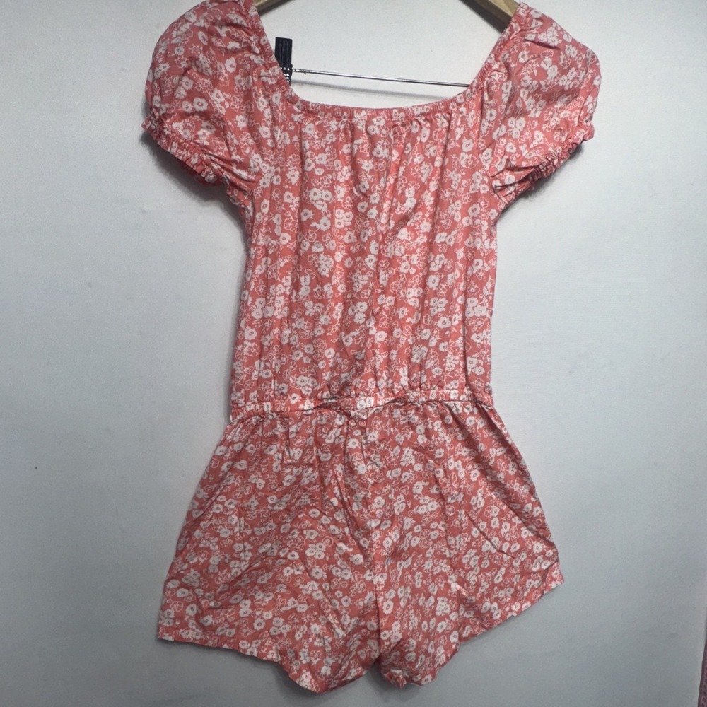 GAP Girl's Soft Chambray Short Puff Sleeve One Piece‎ Romper